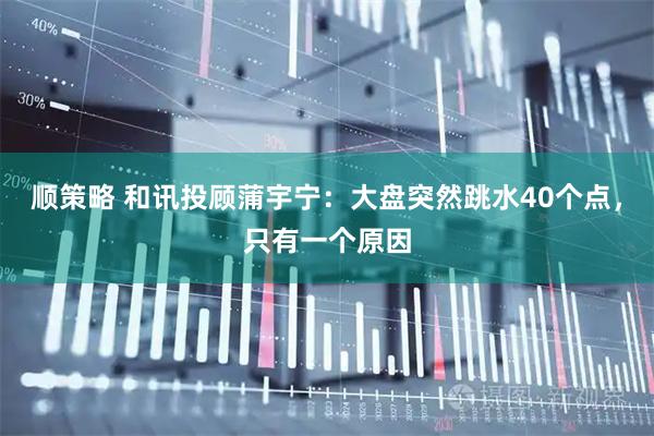 顺策略 和讯投顾蒲宇宁：大盘突然跳水40个点，只有一个原因